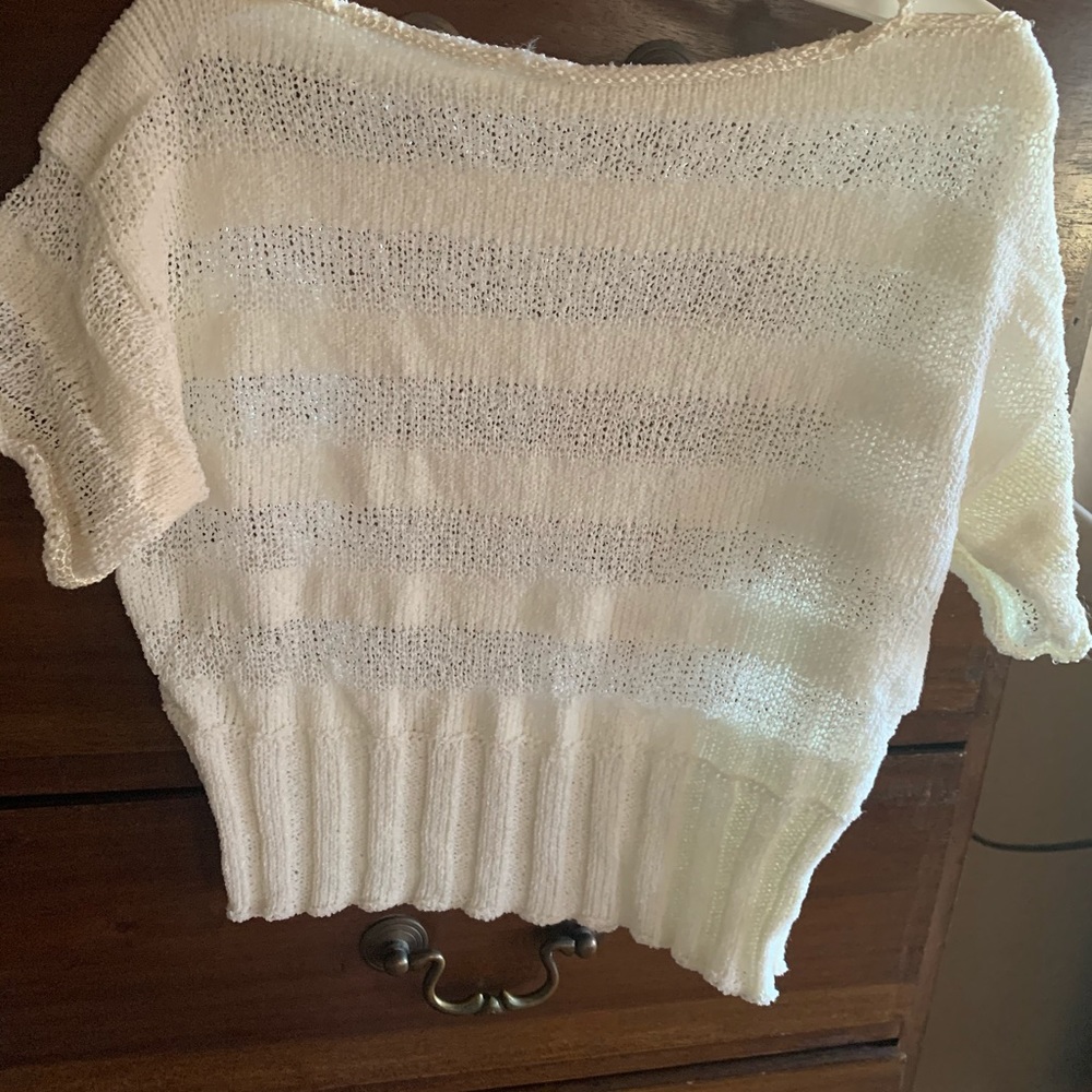 Hand knitted top, 2 tone. sold
